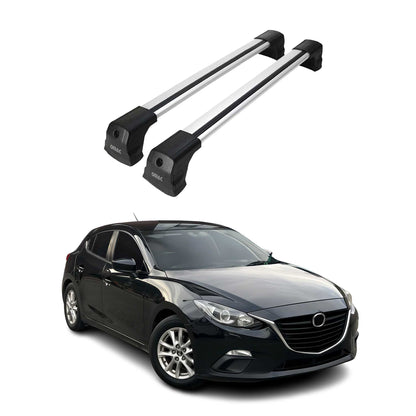 2014-2018 Mazda 3 Sedan Roof Rack Cross Bars Silver