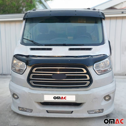 2015-2026 Ford Transit Windshield Sun Visor & Bug Shield Hood Deflector Kit 2Pcs Smoke