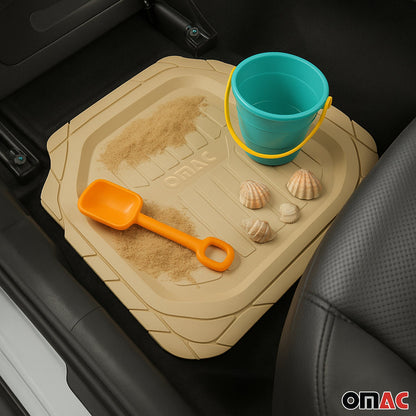 Ford Heavy Duty Trim to fit Floor Mats Liner Tan All Weather 4Pcs