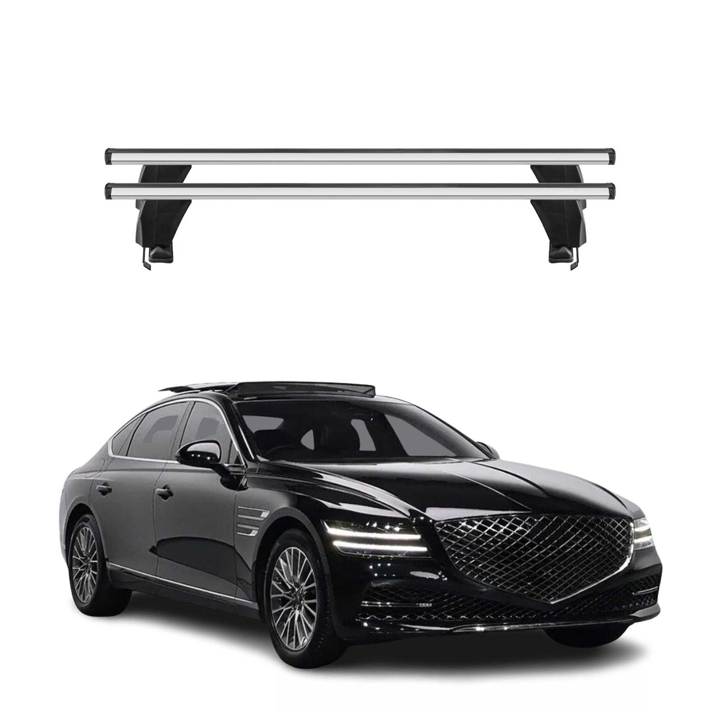 2017-2026 Genesis G80 Roof Rack Cross Bars Silver