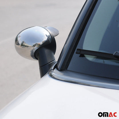 2008-2014 Mini Cooper Clubman R55 Side Mirror Cover Caps Stainless Steel Silver 2 Pcs