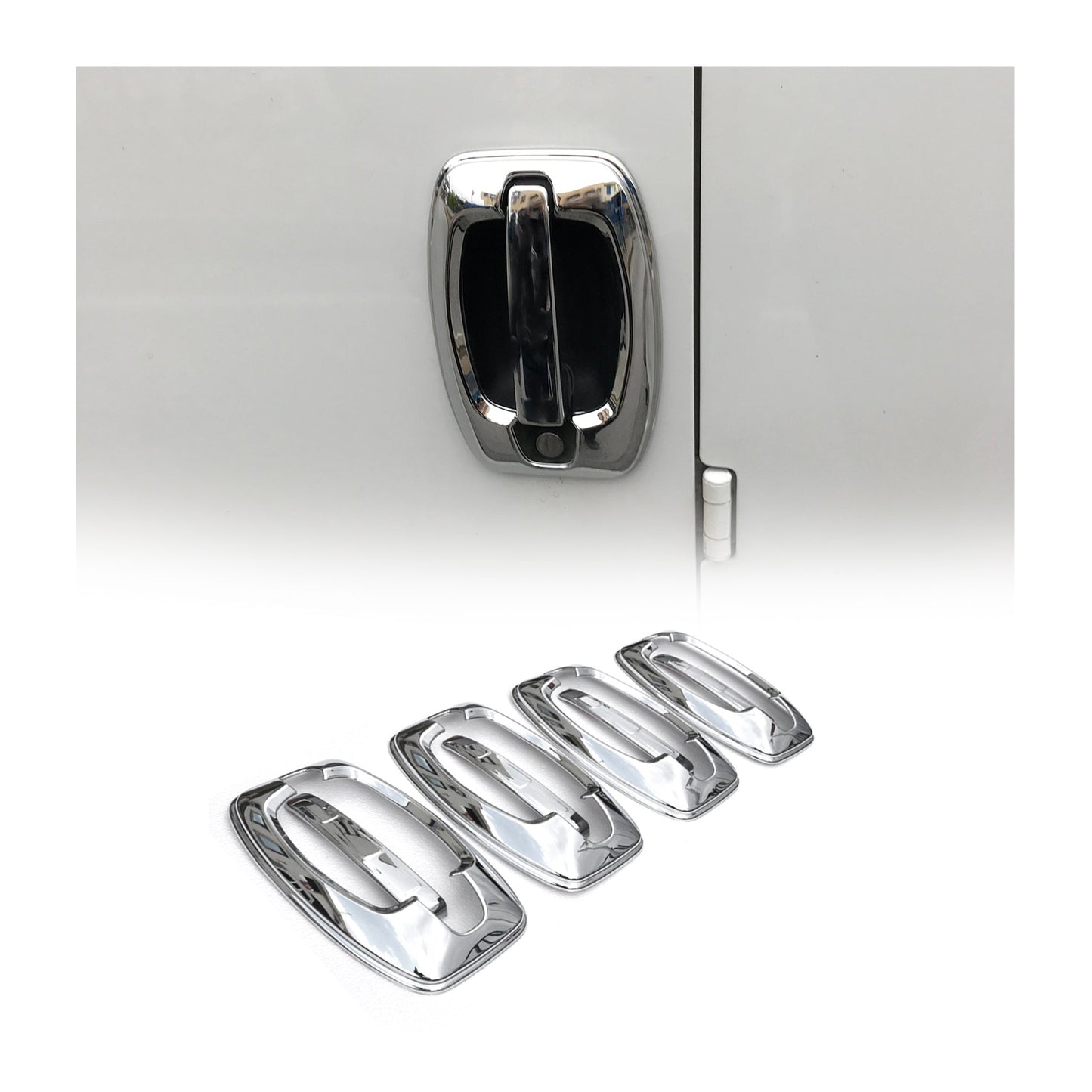 2014-2022 RAM ProMaster Car Door Handle Cover Protector Silver Chrome 8 Pcs