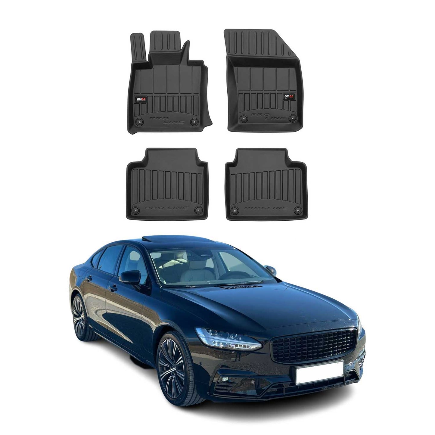 2017-2024 Volvo V90 S90 Premium Floor Mats Liners Full Set All Weather Heavy Duty