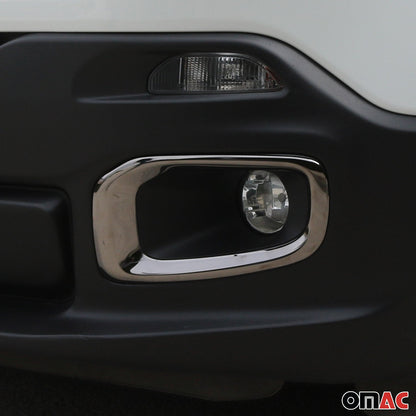 2015-2018 Jeep Renegade Fog Light Lamp Bezel Cover Steel Dark 2 Pcs