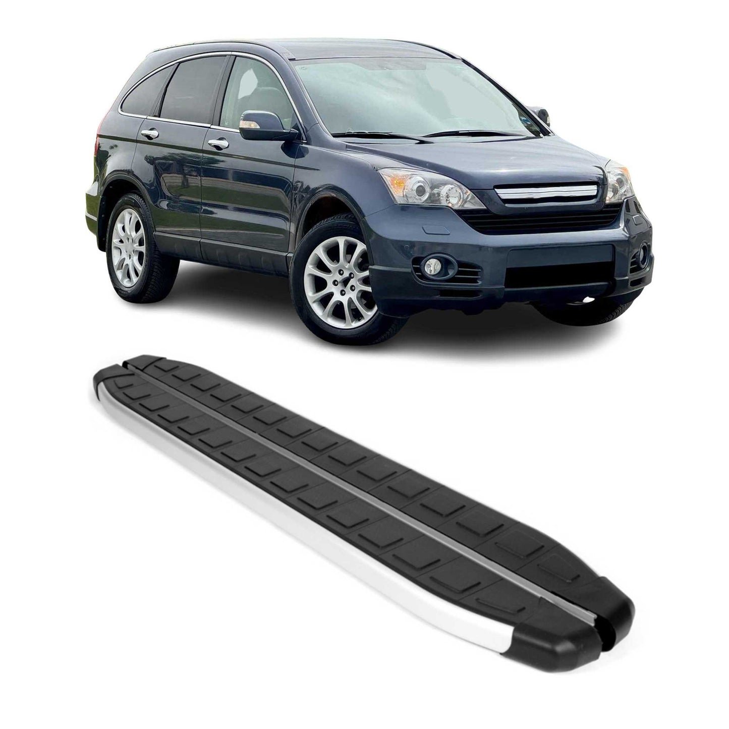 2007-2011 Honda CR-V Running Boards Side Steps Silver & Black
