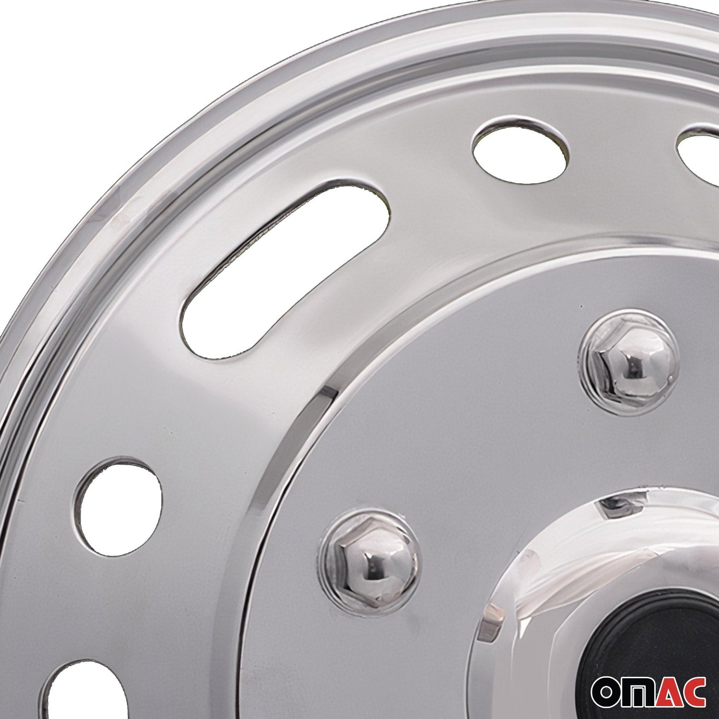 2015-2026 Ford Transit 16" Dual Wheel Simulator Hubcaps Chrome Silver Gloss