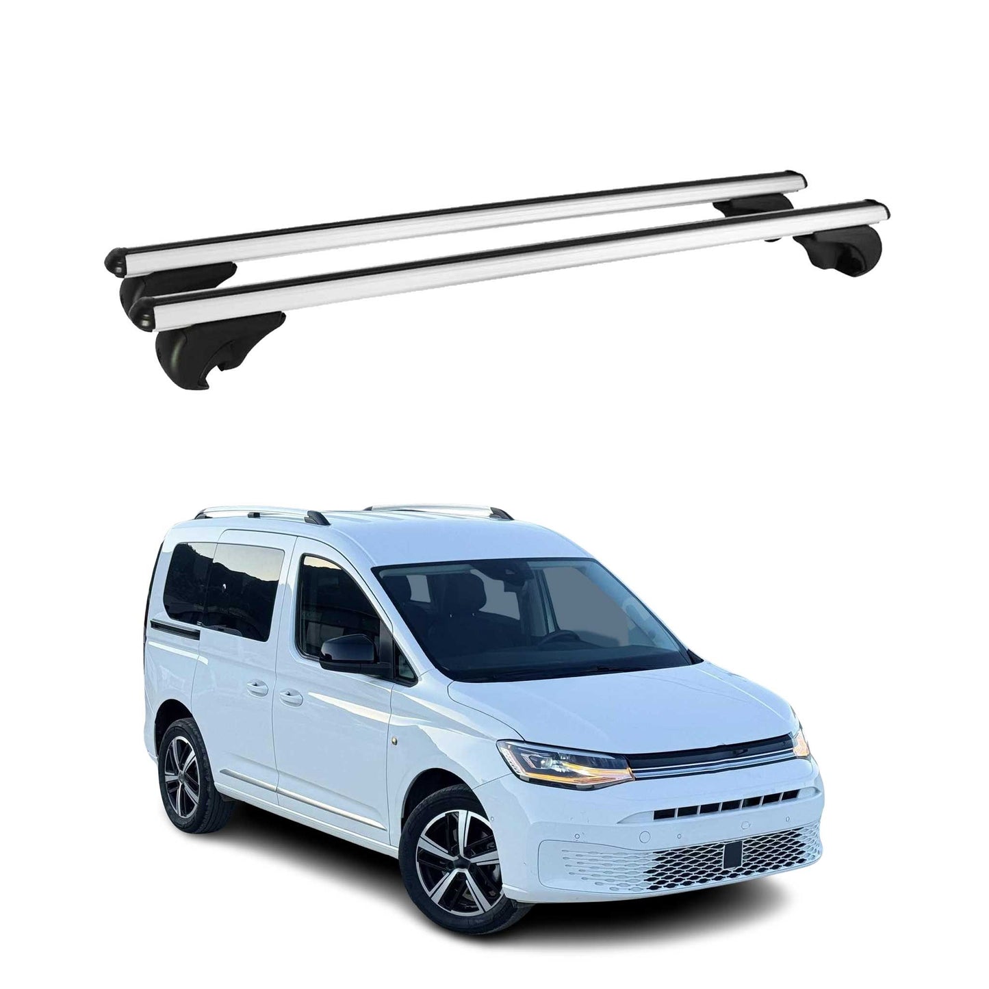 2020-2026 VW Caddy Roof Rack Cross Bars Silver
