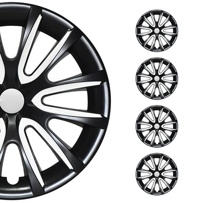 Bicolo Hub Caps Wheel Cover 16" Black & White Full Set 4 pcs.