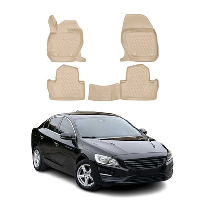 2013-2018 Volvo S60 Floor Mats Liners Full Set All Weather Beige
