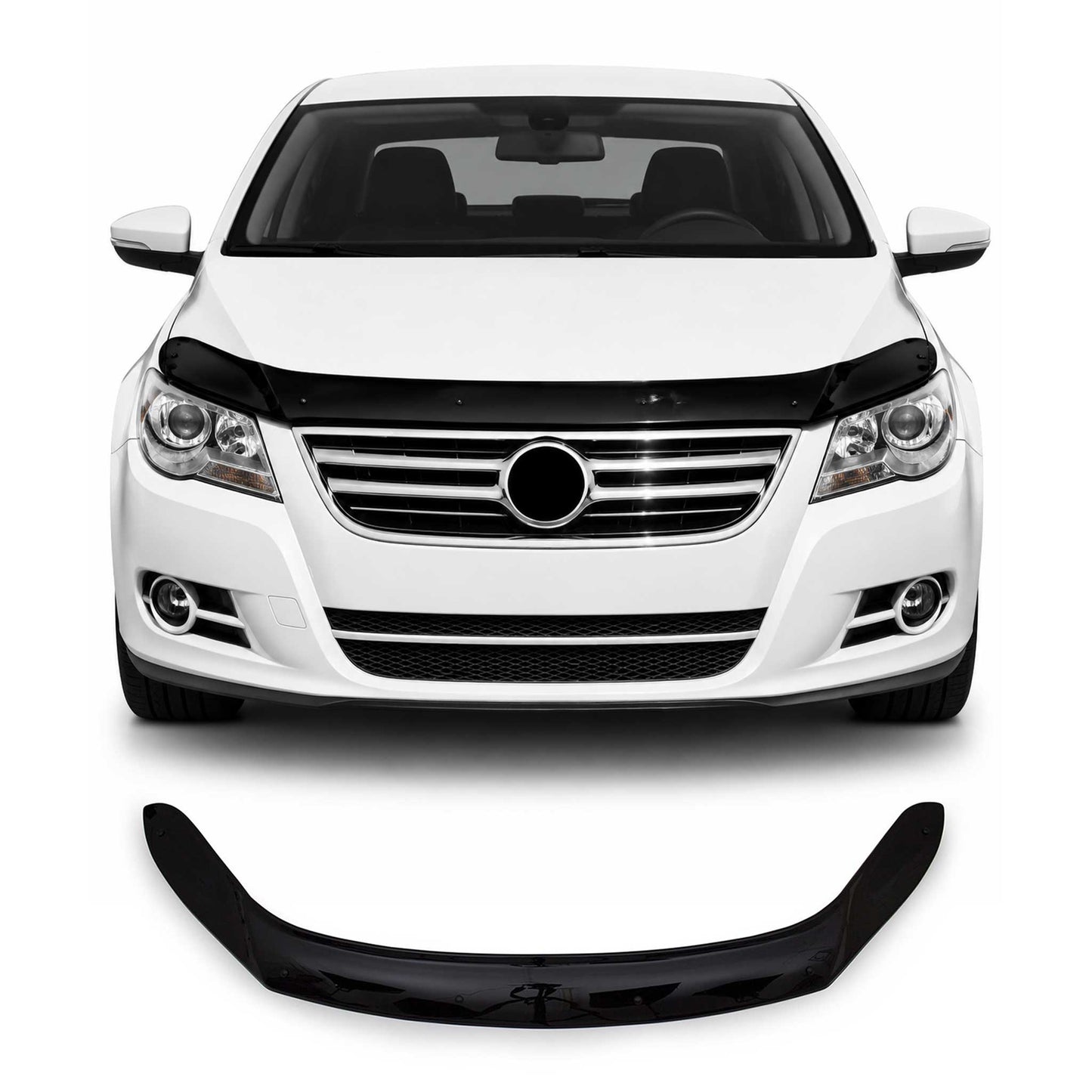 2009-2017 VW Tiguan 5N 1.gen Front Bug Shield Hood Deflector 1 Pc Smoke