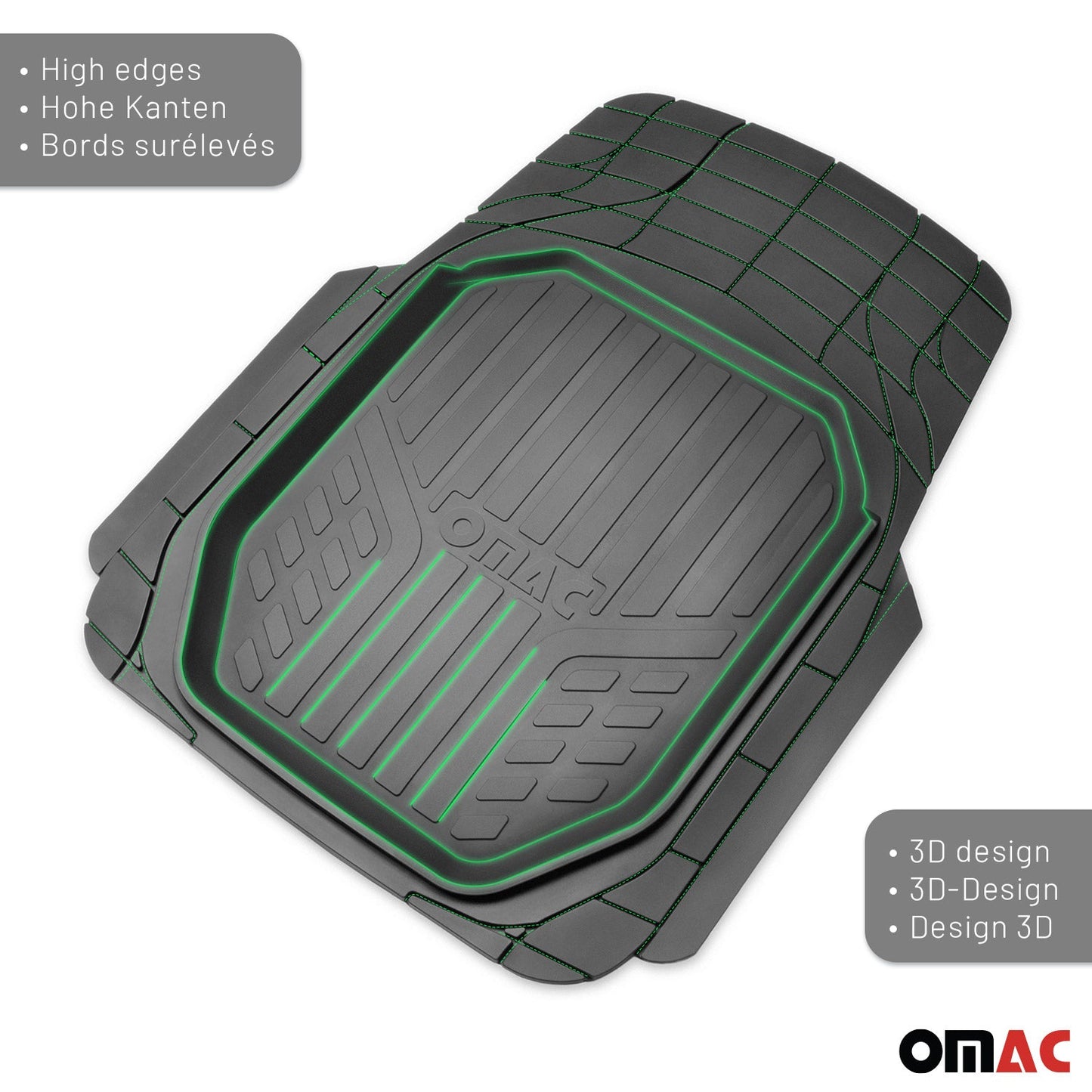 2018-2023 Kia Stinger Universal Floor Mats Liner All Weather 3D Black Waterproof 4Pcs