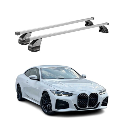 2021-2026 BMW 4 Series G22 Coupe Roof Rack Cross Bars Silver