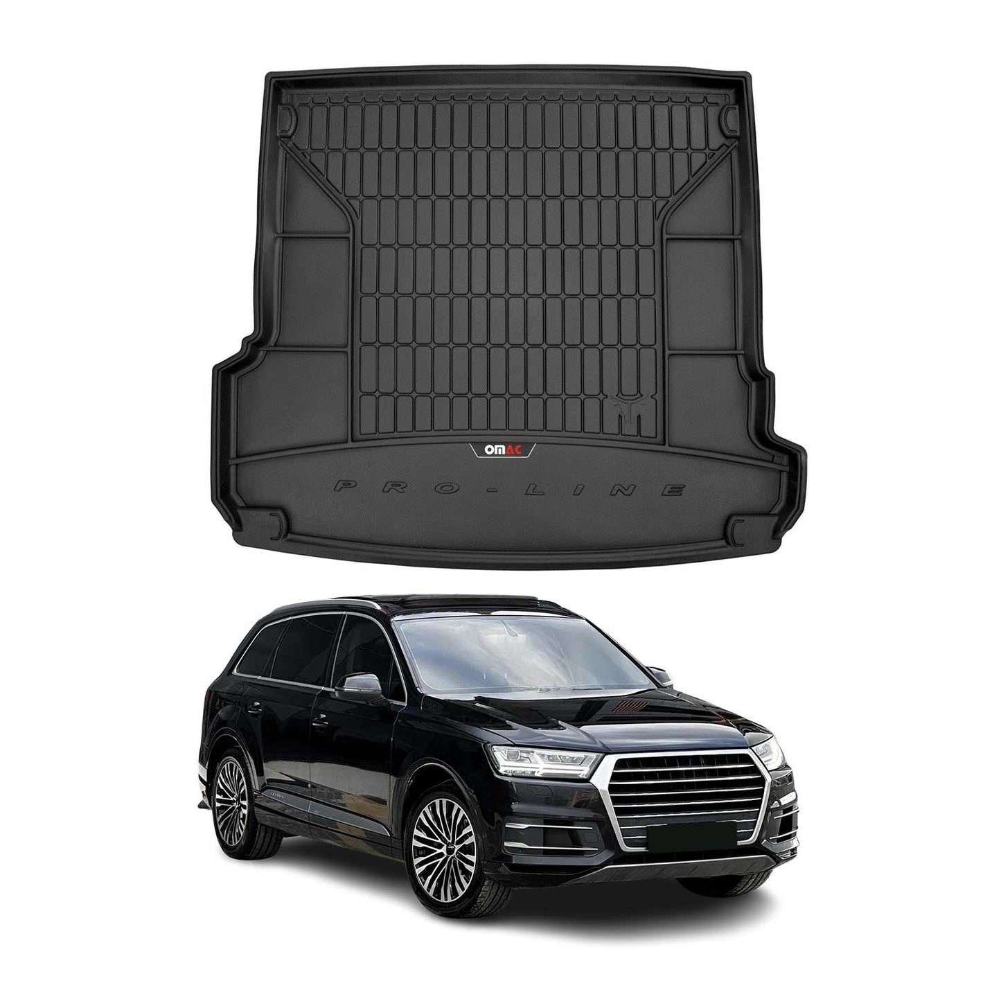 2017-2026 Audi Q7 Premium Cargo Liner Trunk Mat All Weather Heavy Duty Black