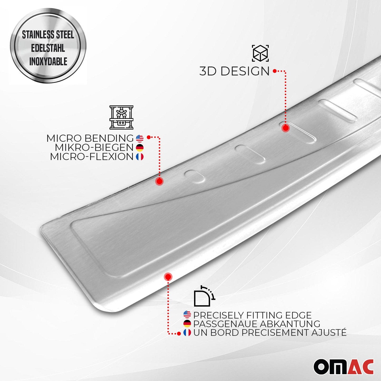 2013-2019 Ford Escape Rear Bumper Guard Stainless Steel Brushed