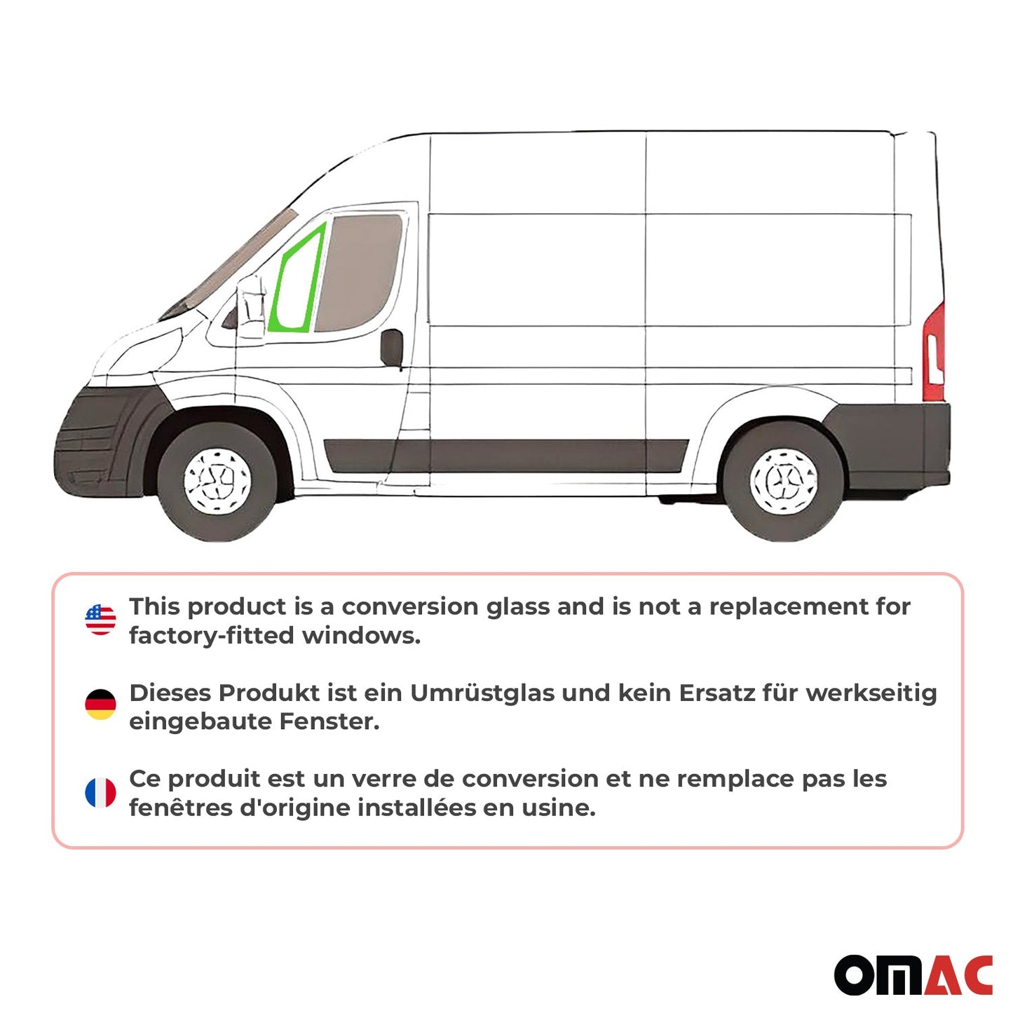 2014-2026 RAM ProMaster Quarter Window Glass Left Driver Side L1 L2 L3 L4