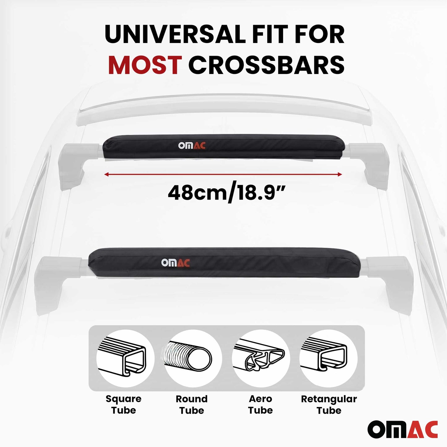 Honda 19" Roof Rack Pads Surfboard Windsurf Crossbar Pads Black 2 Pcs