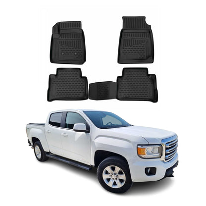 2015-2022 Chevrolet Colorado Crew Cab Floor Mats Liners Full Set All Weather Black