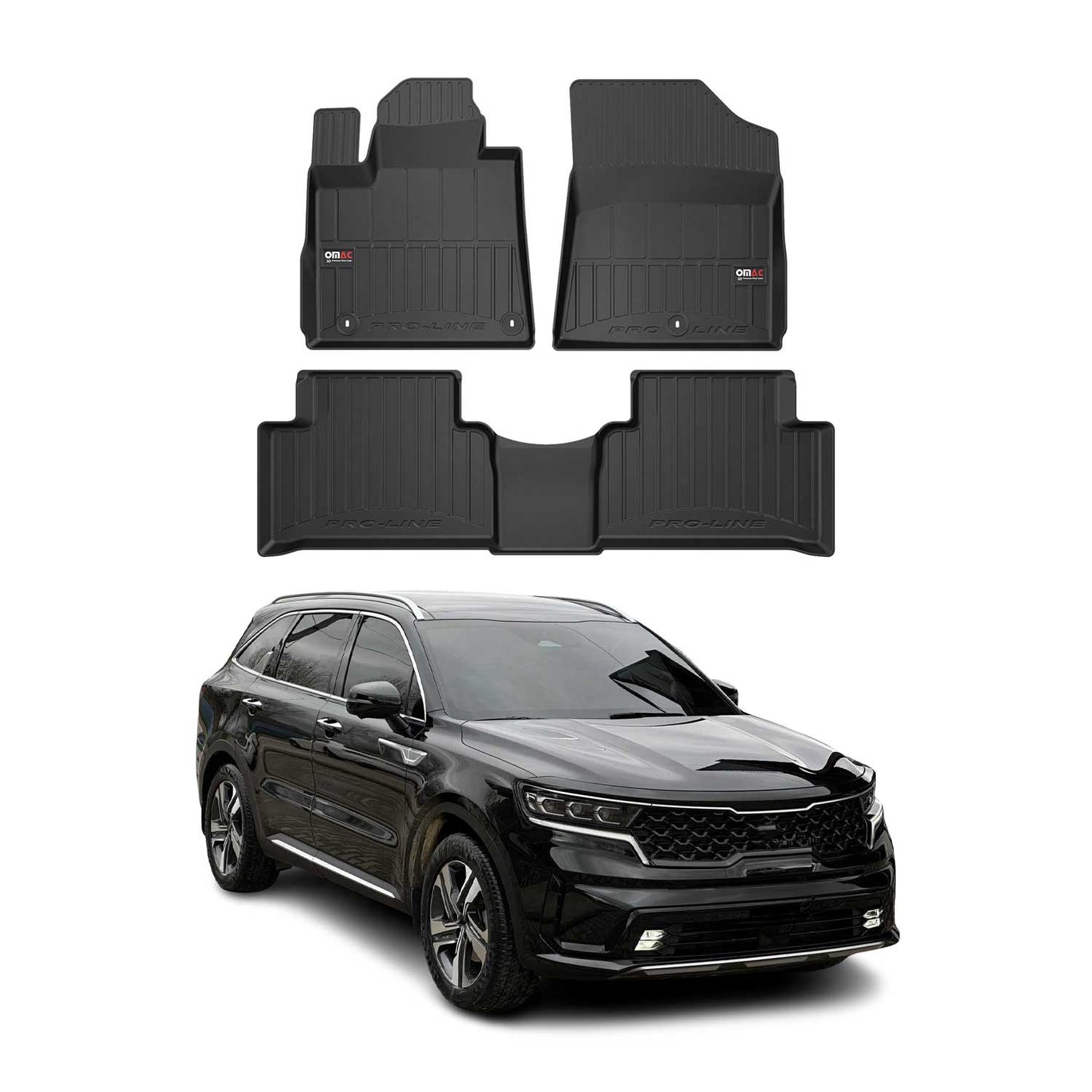 2021-2026 Kia Sorento Premium Floor Mats Liners Full Set All Weather Heavy Duty