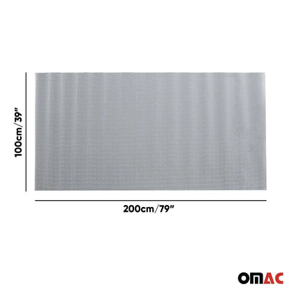 Rubber Truck Bed Liner Trunk Mat Floor Liner Alu. Look Penny Gray 40"x79"