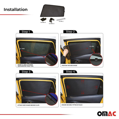 2011-2017 Nissan Juke Side Rear Window Curtain Mesh Black 2Pcs