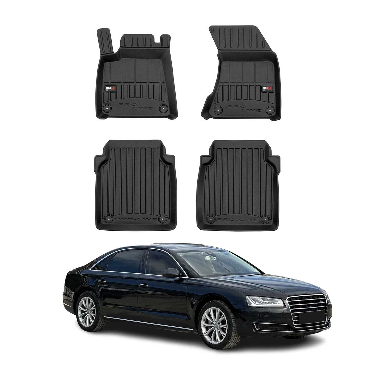 2010-2017 Audi A8 Long Version Premium Floor Mats Liners Full Set All Weather Heavy Duty