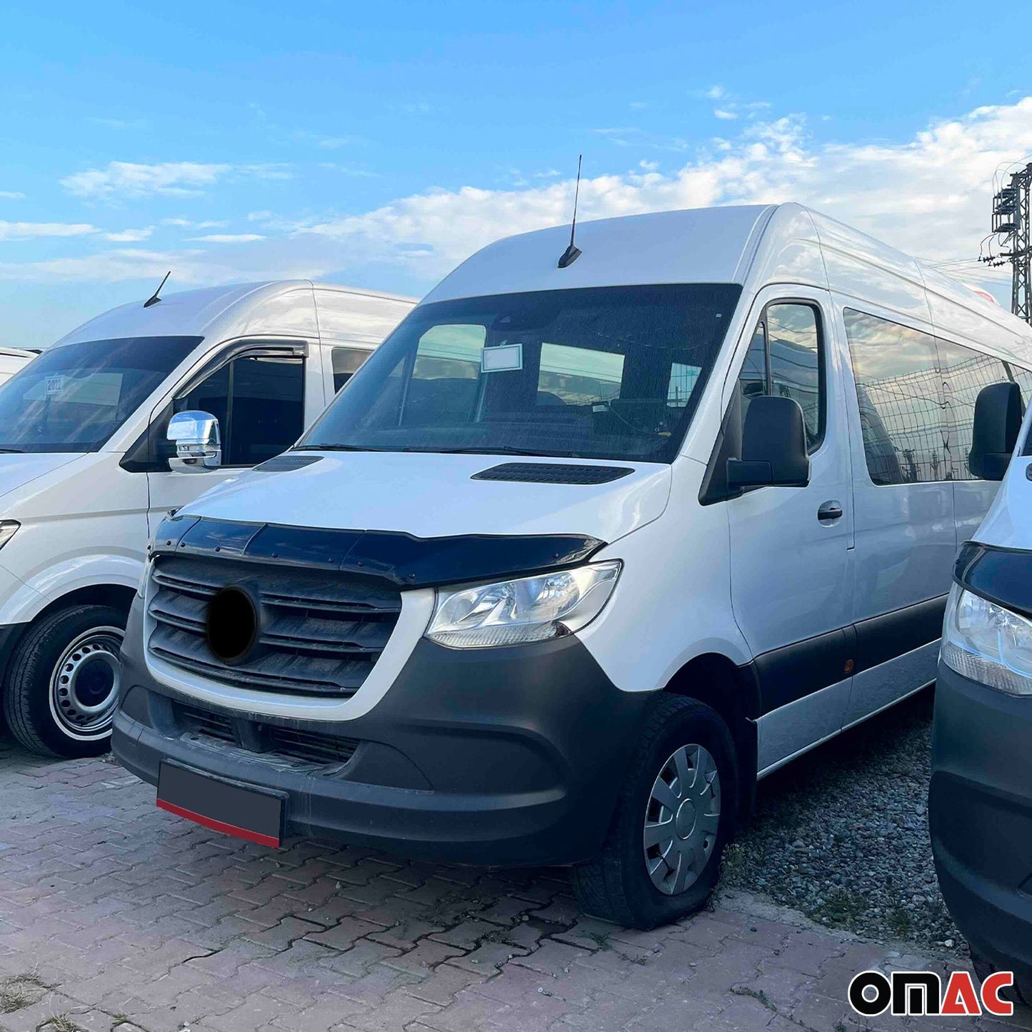2019-2026 Mercedes Sprinter W907 910 Front Bug Shield Hood Deflector 3Pcs