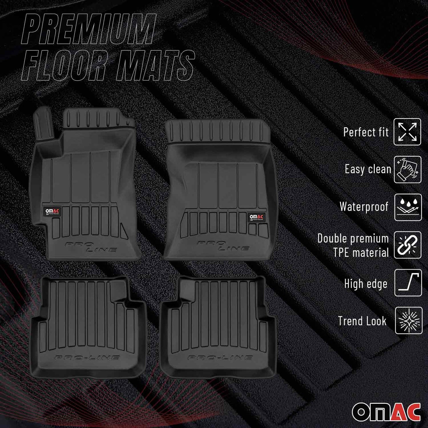 2009-2013 Subaru Forester III Premium Floor Mats Liners Full Set All Weather Heavy Duty