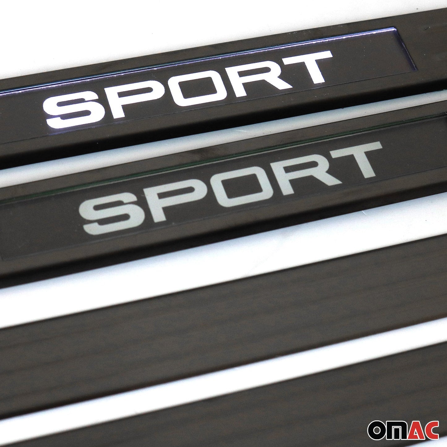 2018-2024 VW Tiguan Door Sill Scuff Plate Illuminated Brushed Stainless Steel Dark