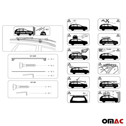 2006-2012 Toyota RAV4 Roof Rack Cross Bars Silver