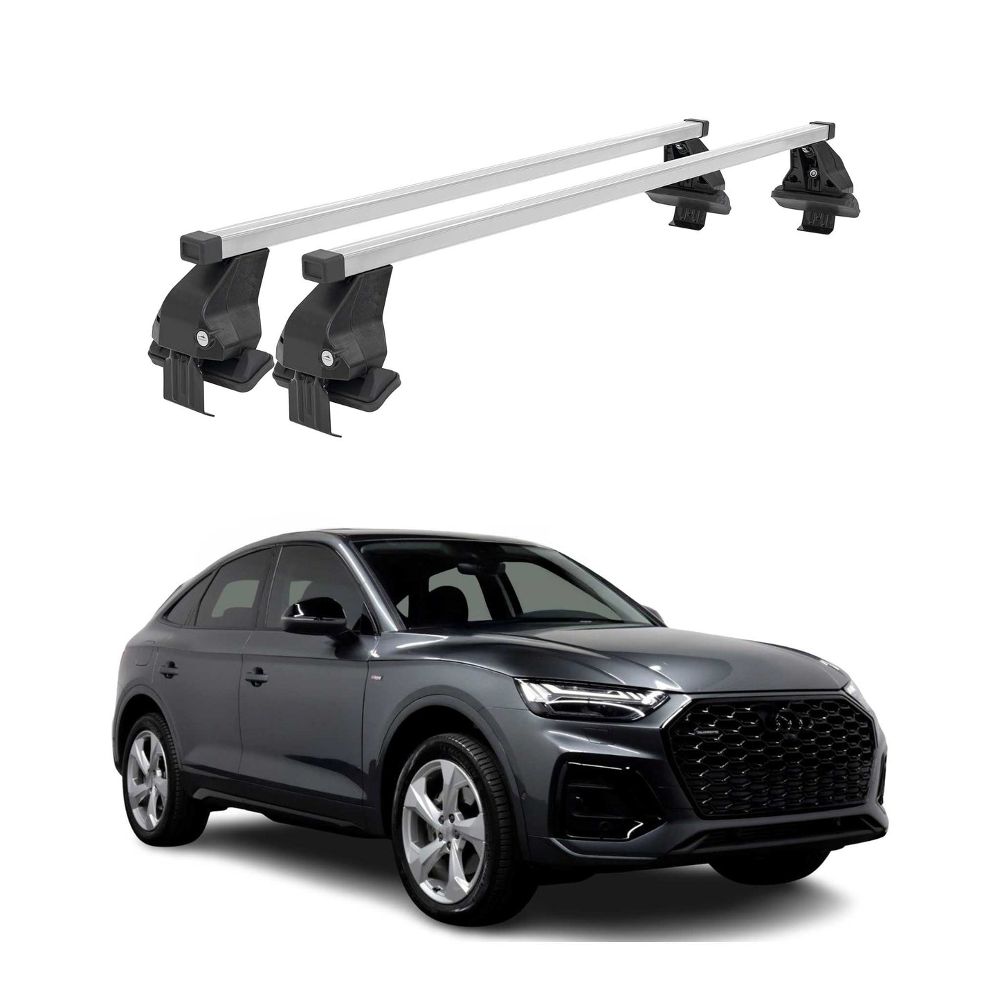 2021-2025 Audi Q5 SQ5 2.gen Facelift Roof Rack Cross Bars Silver