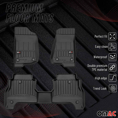 2020-2026 Jeep Gladiator Premium Floor Mats Liners Full Set All Weather Heavy Duty