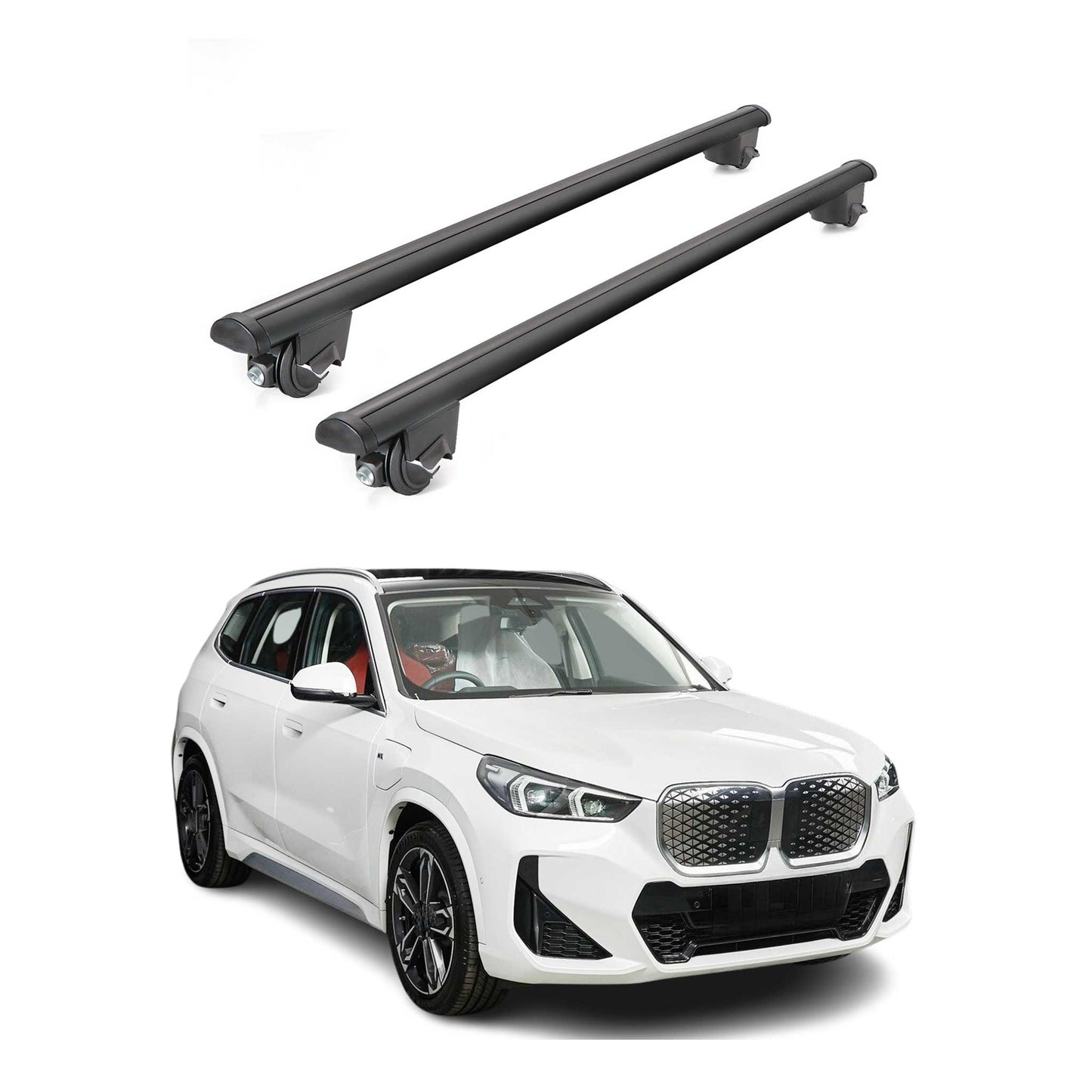 2023-2026 BMW iX1 U11 Roof Rack Cross Bars Luggage Lbs Black 2 Pcs