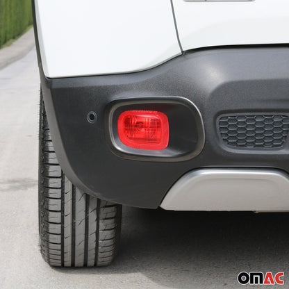 2015-2018 Jeep Renegade Rear Reflector Lamp Rim Frame Brushed Dark Steel