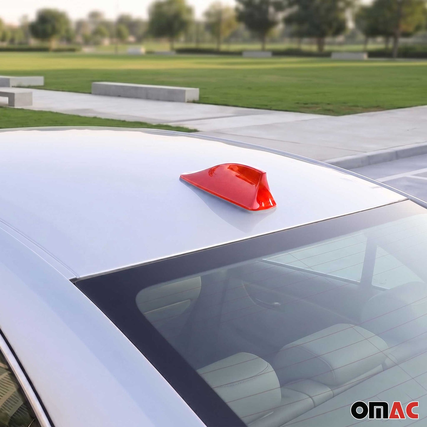 Car Shark Fin Antenna Roof Radio AM/FM Signal Aerial Accessories Red