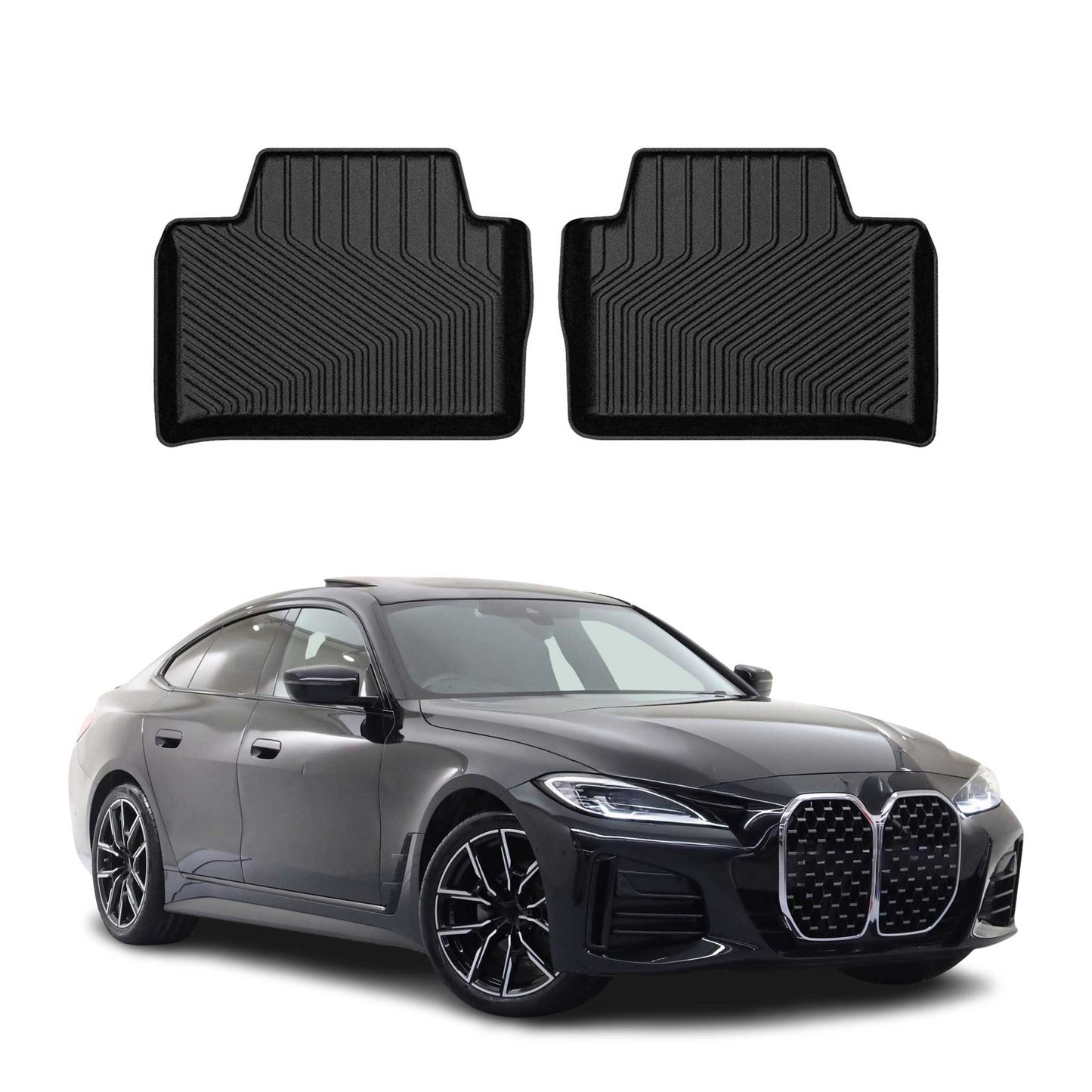 2022-2026 BMW 4 Series G26 Gran Coupe Premium Floor Mats Liners Second Row Rear Black