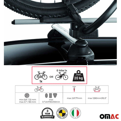 Car Rooftop Mount Bike Rack Carrier Bicycle Universal Lockable Black
