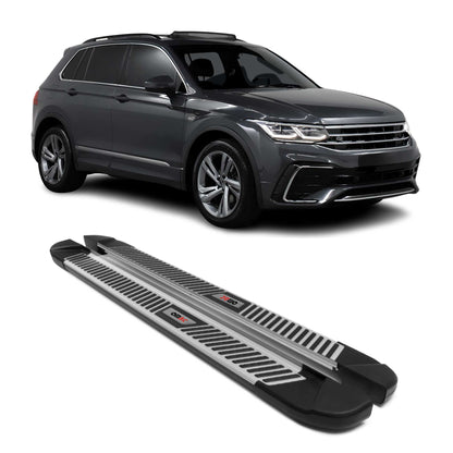2018-2023 VW Tiguan 2.gen Running Boards Side Steps Silver & Black