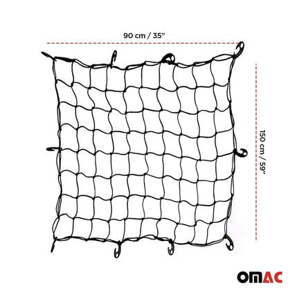 Floor Style Trunk Cargo Net 35" x 59" Mesh Storage Organizer