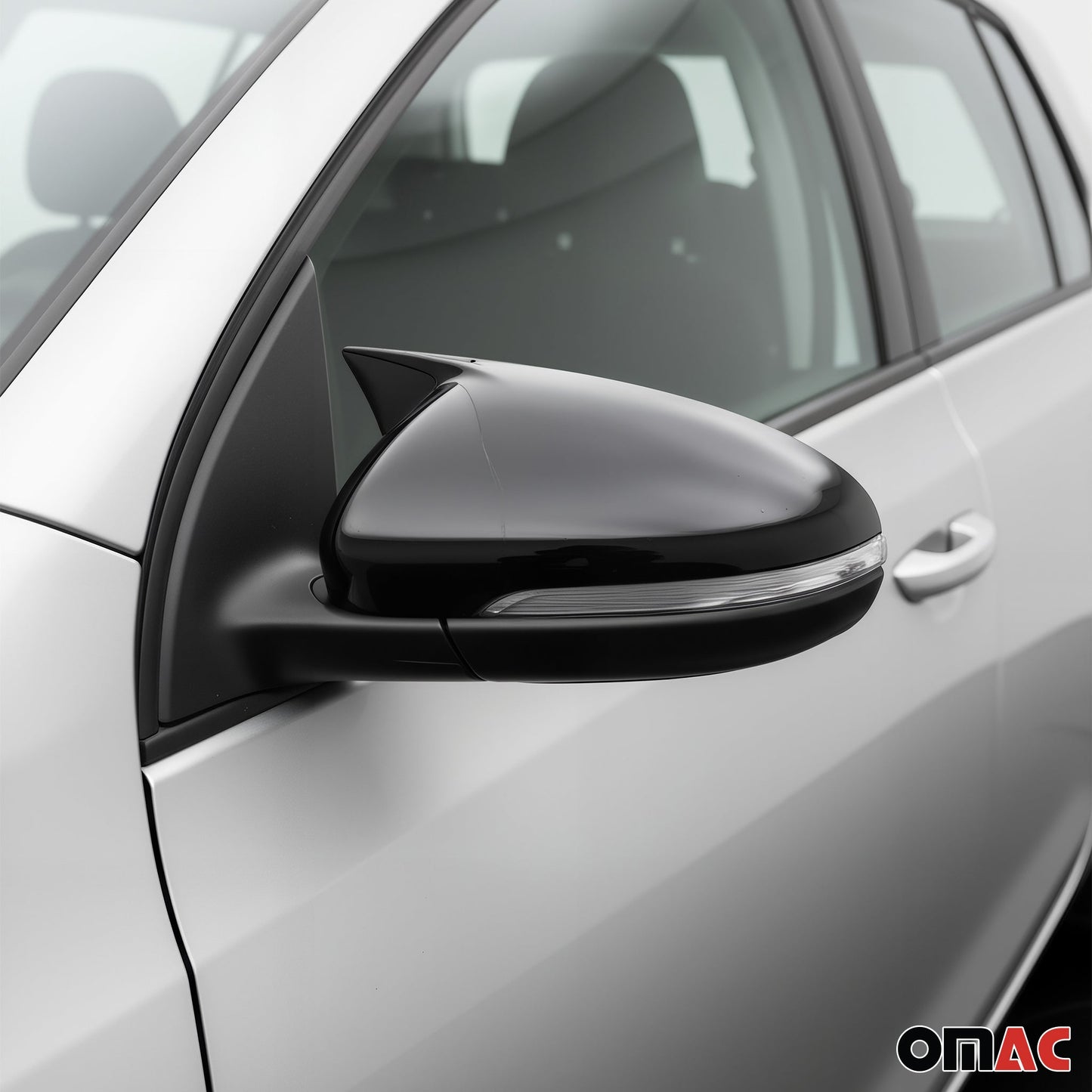2012-2016 VW EOS Side Mirror Cover Caps Piano Black 2 Pcs