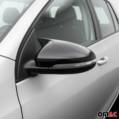 2012-2016 VW EOS Side Mirror Cover Caps Piano Black 2 Pcs