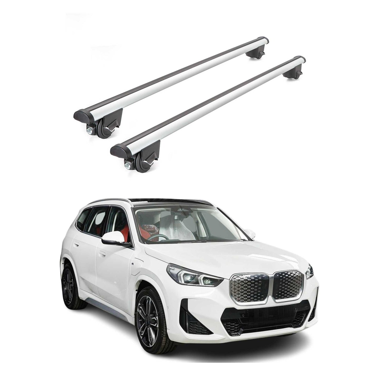 2023-2026 BMW iX1 U11 Roof Rack Cross Bars Luggage 220 Lbs Gray 2 Pcs