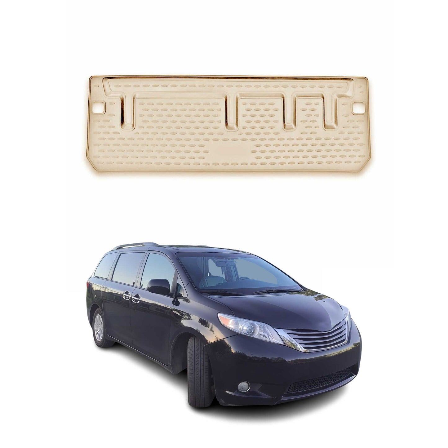 2011-2020 Toyota Sienna 3.gen Behind 3rd Row Cargo Liner Trunk Mat All Weather Beige