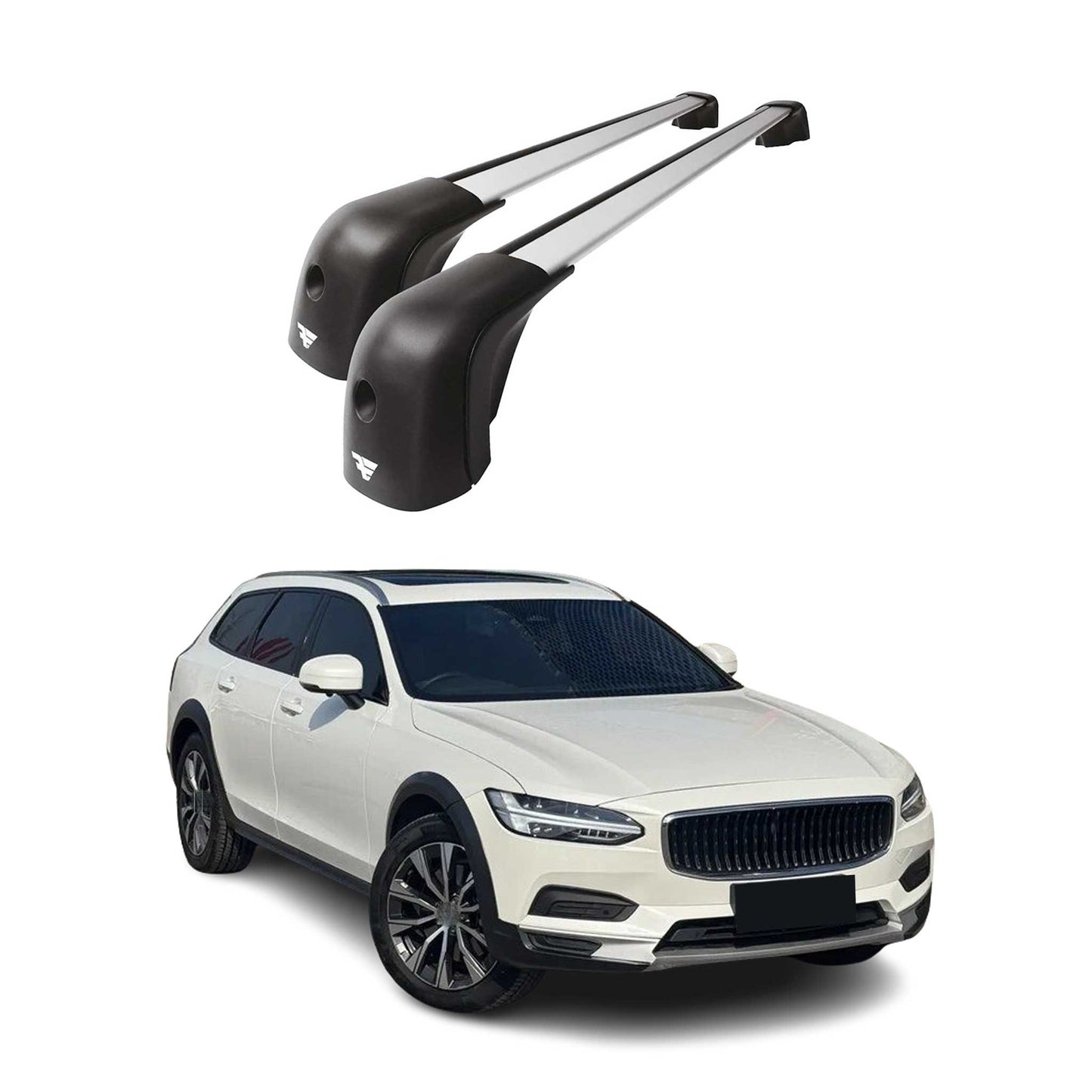 2015-2026 Volvo V90 Cross Country Roof Racks Cross Bars Silver