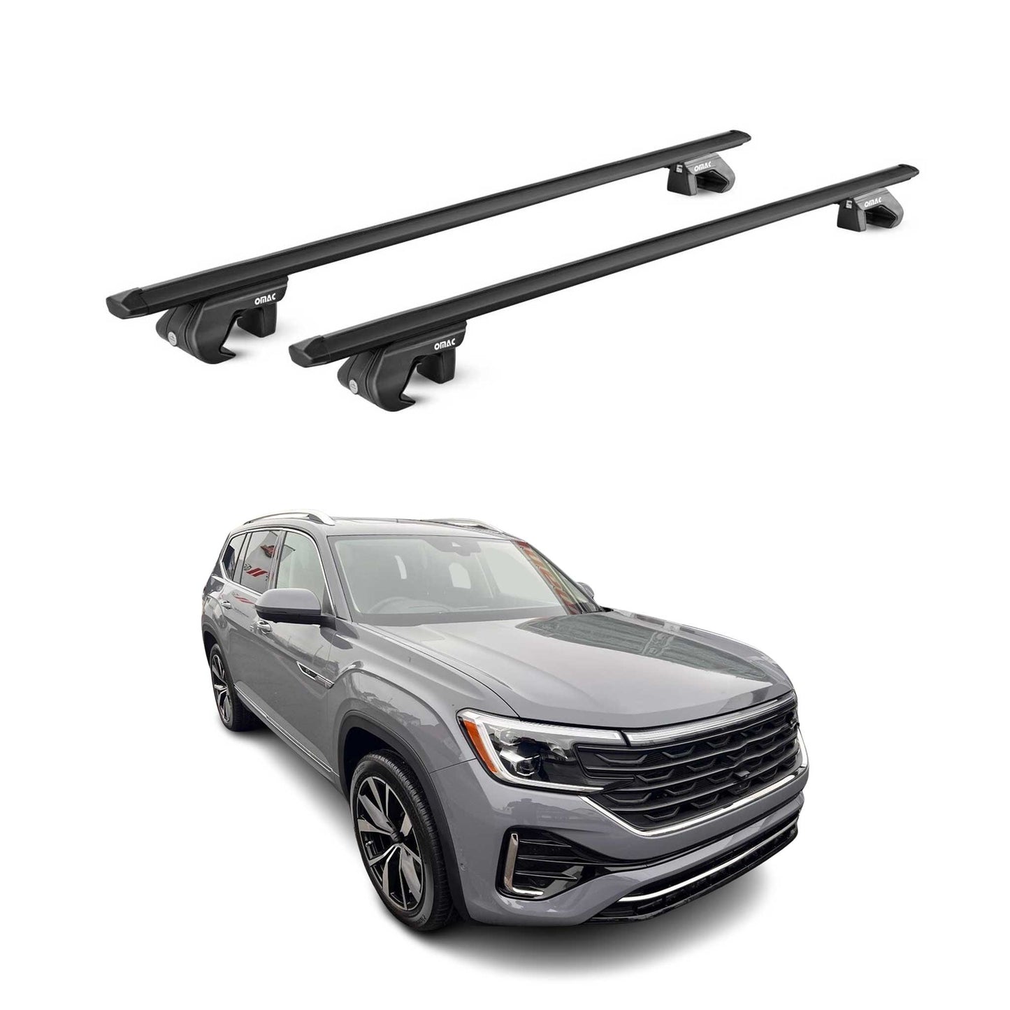 2027 Volkswagen Atlas Roof Rack Cross Bars Luggage Carrier Alu Black 2x