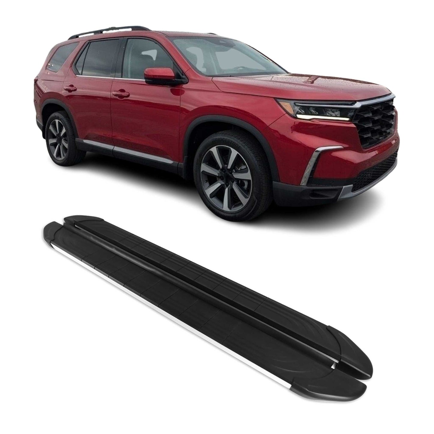 2023-2026 Honda Pilot IV Nerf Bars Side Steps Running Boards Black Silver 2x