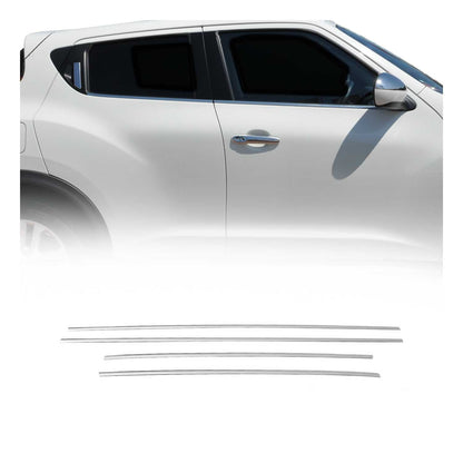 2011-2017 Nissan Juke Window Molding Trim Streamer Stainless Steel Silver 4 Pcs