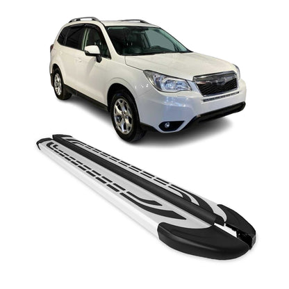 2014-2018 Subaru Forester IV Running Boards Side Steps Silver