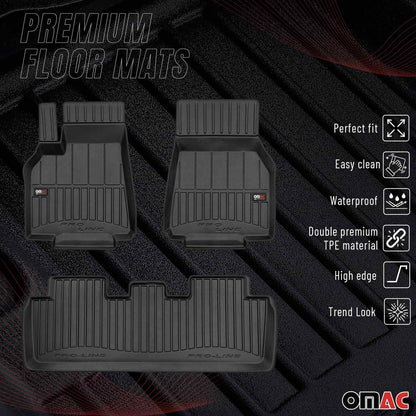 2020-2026 Tesla Model Y Premium Floor Mats Liners Full Set All Weather Heavy Duty