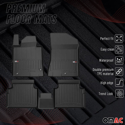 2021-2026 Hyundai Sonata 2020-2026 / Kia K5 Premium Floor Mats Liners Full Set All Weather Heavy Duty
