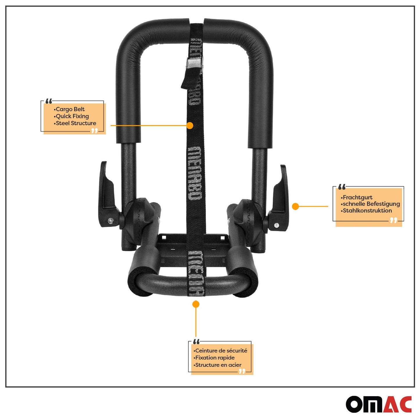 Kayak Carrier Canoe Boat Surf Snowboard Roof Mount Car Cross J-Bar Rack 2Pcs
